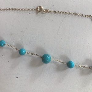 Turquoise bead 14K gold necklace